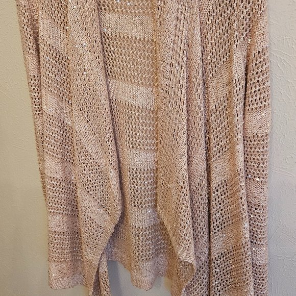 INC (International Concepts) Sequin Cascade Open-Front Cardigan - Picture 6 of 9